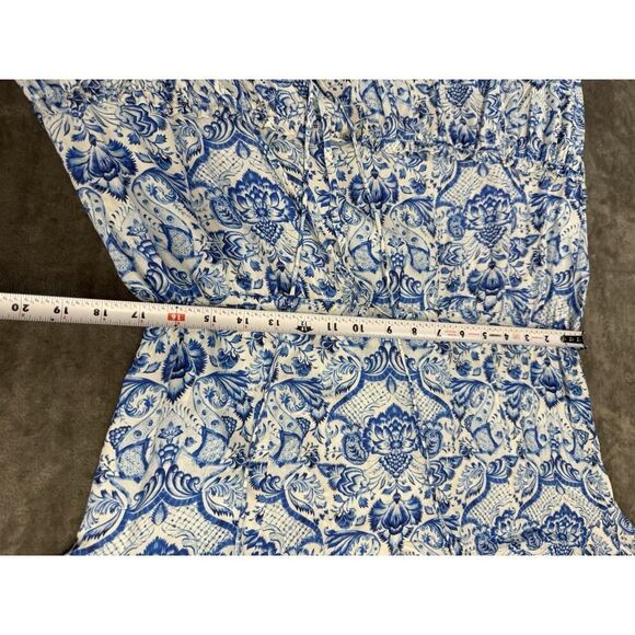 Nicoblu Waverly Maxi Blue White Floral Boho Dress Size M Viscose Flowy Pockets - Picture 10 of 14